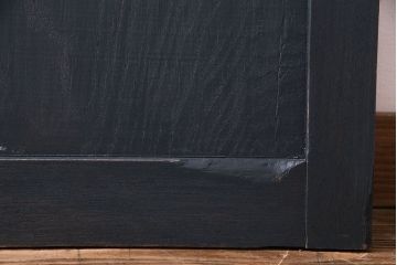 ペイント家具　色ガラス入り!十字の格子がおしゃれなガラス戸(引き戸、建具)