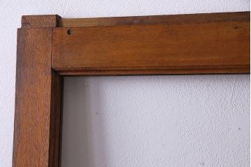 昭和中期　色ガラスと結霜ガラスが美しいシンプルなガラス戸(引き戸、建具)