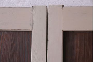 ペイント家具　カフェラテのような色づかいの木製引き戸2枚組(板戸、建具)