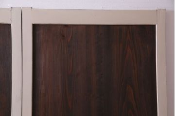 ペイント家具　カフェラテのような色づかいの木製引き戸2枚組(板戸、建具)