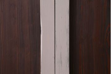 ペイント家具　カフェラテのような色づかいの木製引き戸2枚組(板戸、建具)