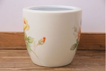 アンティーク雑貨　オールドノリタケ(則武・日陶)　ヤジロベー印　イエローローズ　火鉢