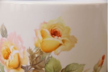 アンティーク雑貨　オールドノリタケ(則武・日陶)　ヤジロベー印　イエローローズ　火鉢
