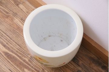 アンティーク雑貨　オールドノリタケ(則武・日陶)　ヤジロベー印　イエローローズ　火鉢