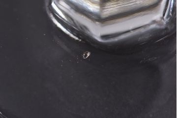 アンティーク雑貨　イギリスビンテージ　直線的なデザインが魅力のガラス製リングスタンド(リングホルダー、アクセサリートレイ)