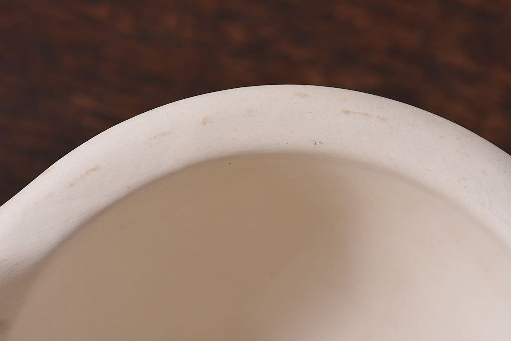 アンティーク雑貨　イギリス　MASON CASH(メイソンキャッシュ)　素焼きの風合いが魅力の磁器製スパイスマッシャー(乳鉢・乳棒)セット