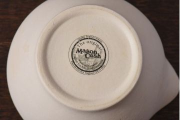 アンティーク雑貨　イギリス　MASON CASH(メイソンキャッシュ)　素焼きの風合いが魅力の磁器製スパイスマッシャー(乳鉢・乳棒)セット