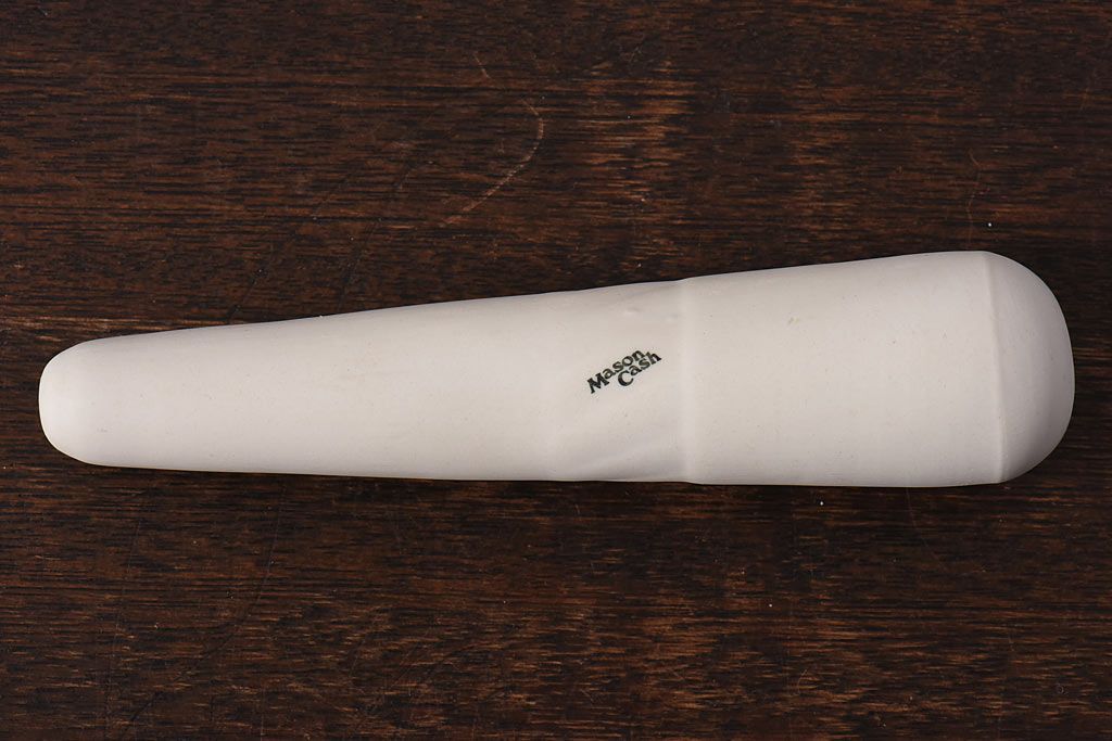 アンティーク雑貨　イギリス　MASON CASH(メイソンキャッシュ)　素焼きの風合いが魅力の磁器製スパイスマッシャー(乳鉢・乳棒)セット