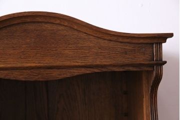 アンティーク家具　イギリスアンティーク　オーク材　シックな細身のブックケース(本棚、陳列棚、収納棚)