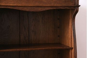 アンティーク家具　イギリスアンティーク　オーク材　シックな細身のブックケース(本棚、陳列棚、収納棚)