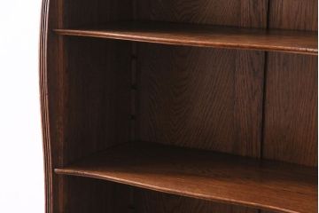 アンティーク家具　イギリスアンティーク　オーク材　シックな細身のブックケース(本棚、陳列棚、収納棚)