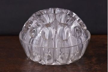 アンティーク雑貨　イギリス　涼しげな雰囲気漂うガラス製フラワーホルダー(ペン立て)