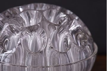 アンティーク雑貨　イギリス　涼しげな雰囲気漂うガラス製フラワーホルダー(ペン立て)