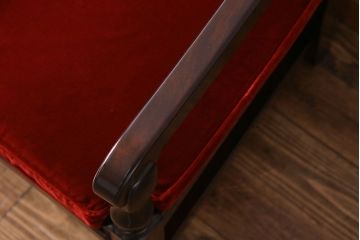 中古美品　松本民芸家具　D型布張り椅子(ベンチ、ソファ)(定価約55万円)