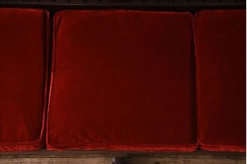 中古美品　松本民芸家具　D型布張り椅子(ベンチ、ソファ)(定価約55万円)