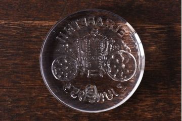 アンティーク雑貨　イギリス　エリザベス女王2世　アニバーサリーグッズ　ガラス製ペーパーウェイト