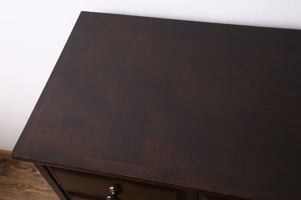 中古　北海道民芸家具　シックな雰囲気漂う2段重ねチェスト(整理タンス、引き出し)