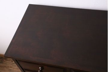 中古　北海道民芸家具　シックな雰囲気漂う2段重ねチェスト(整理タンス、引き出し)