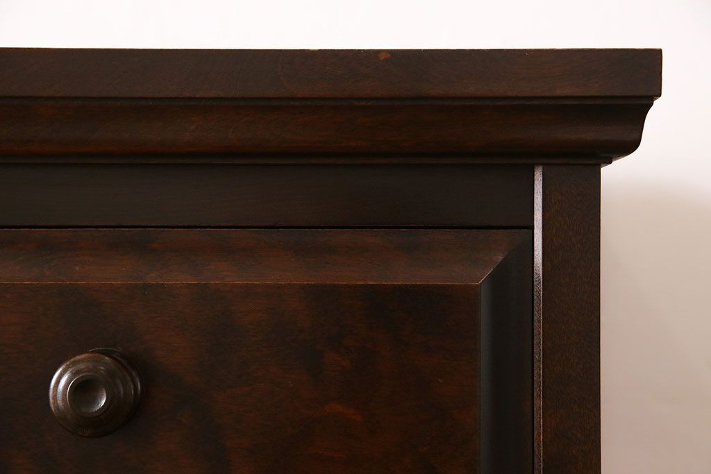 中古　北海道民芸家具　シックな雰囲気漂う2段重ねチェスト(整理タンス、引き出し)