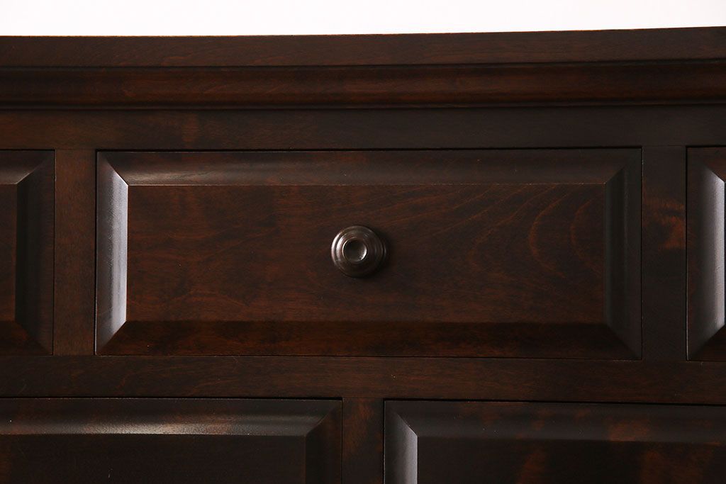 中古　北海道民芸家具　シックな雰囲気漂う2段重ねチェスト(整理タンス、引き出し)