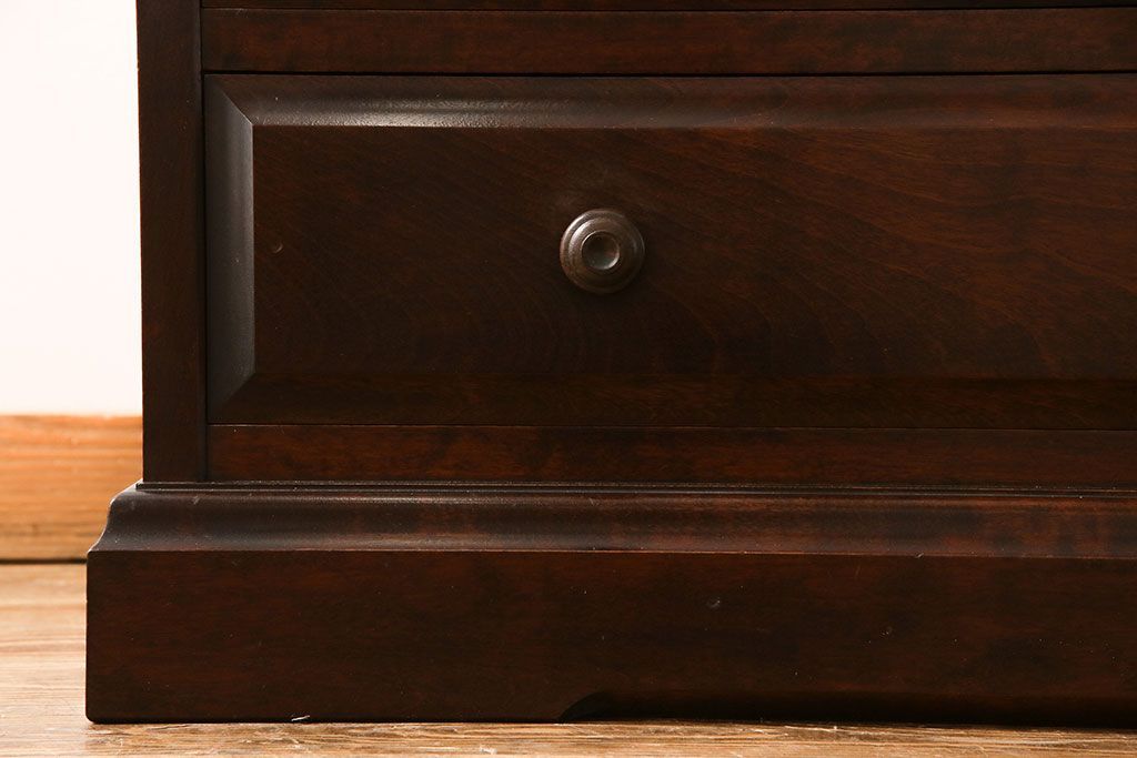 中古　北海道民芸家具　シックな雰囲気漂う2段重ねチェスト(整理タンス、引き出し)