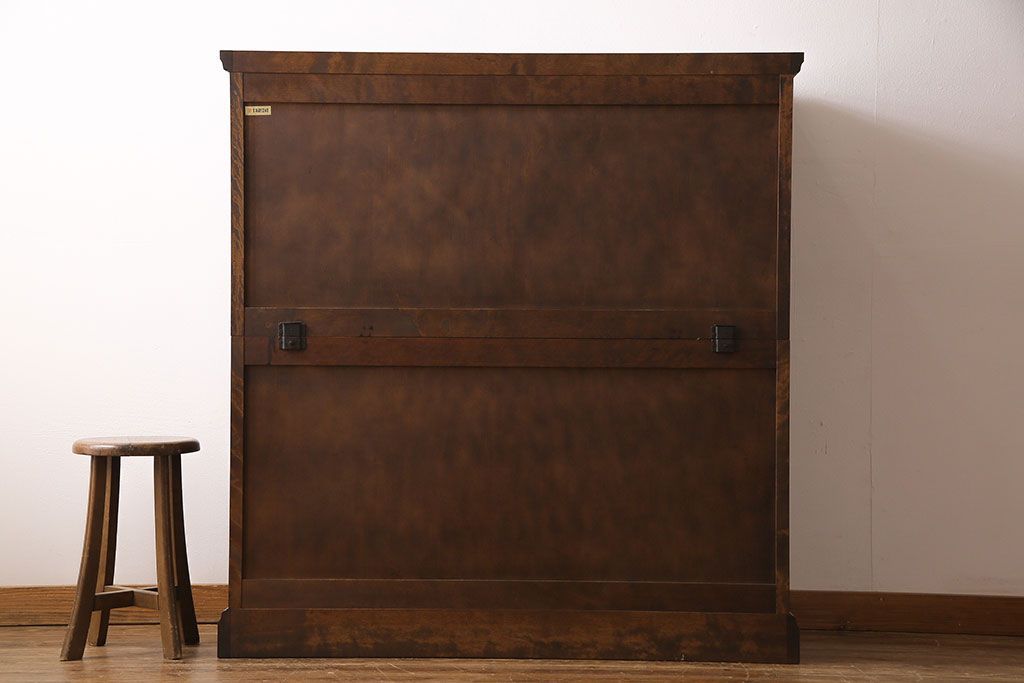 中古　北海道民芸家具　シックな雰囲気漂う2段重ねチェスト(整理タンス、引き出し)