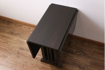 中古　北海道民芸家具　#430　洗練されたデザインのバタフライ卓(ダイニングテーブル、エクステンションテーブル)(定価約20万円)