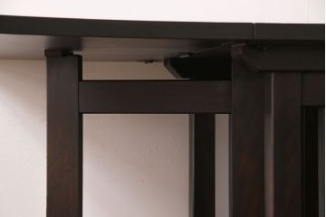 中古　北海道民芸家具　#430　洗練されたデザインのバタフライ卓(ダイニングテーブル、エクステンションテーブル)(定価約20万円)