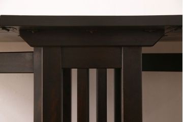 中古　北海道民芸家具　#430　洗練されたデザインのバタフライ卓(ダイニングテーブル、エクステンションテーブル)(定価約20万円)