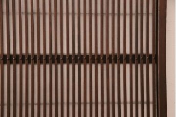 和製アンティーク　大正昭和初期　ヒノキ材　裏障子付き　上品な和のパーテーション(衝立て)