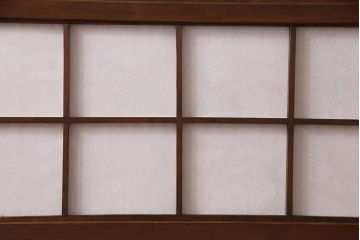 和製アンティーク　大正昭和初期　ヒノキ材　裏障子付き　上品な和のパーテーション(衝立て)
