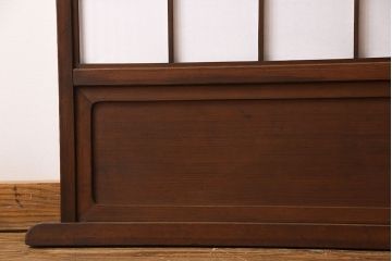 和製アンティーク　大正昭和初期　ヒノキ材　裏障子付き　上品な和のパーテーション(衝立て)
