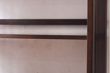 中古　九州民芸家具　樺材　和モダンな雰囲気漂う本棚(陳列棚、飾り棚)