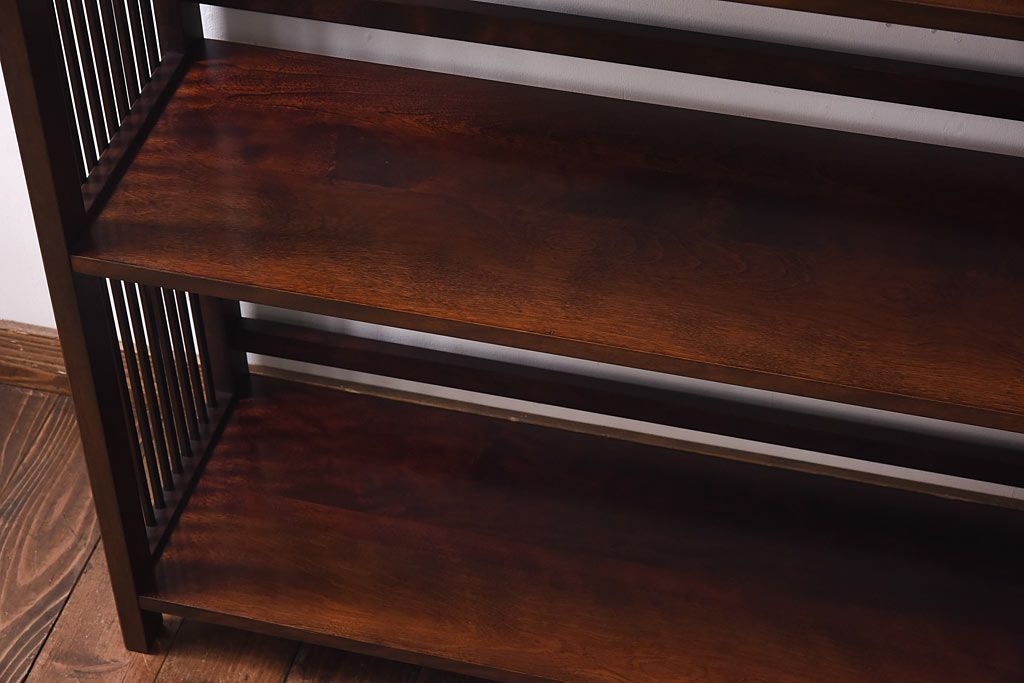 中古　九州民芸家具　樺材　和モダンな雰囲気漂う本棚(陳列棚、飾り棚)