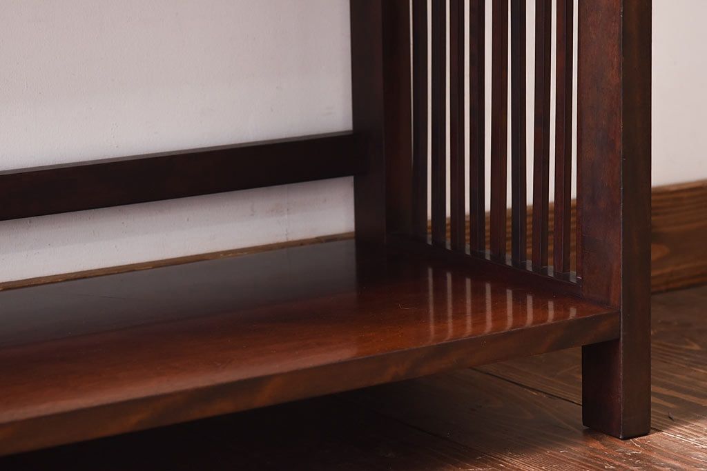 中古　九州民芸家具　樺材　和モダンな雰囲気漂う本棚(陳列棚、飾り棚)