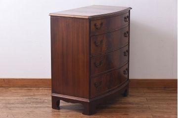 ヴィンテージ家具　ビンテージ　ジョージアン様式　マホガニー材の杢目が美しいチェスト(サイドチェスト、引き出し)