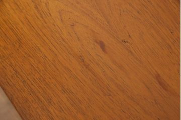 北欧家具　チーク材　スライド式の引き出しがおしゃれな片袖デスク(机、在宅ワーク、在宅用作業台)