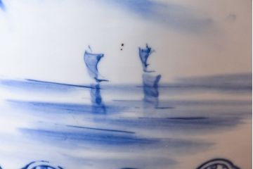 アンティーク雑貨　山水図　日本らしい雰囲気を高める瀬戸火鉢(鉢カバー)