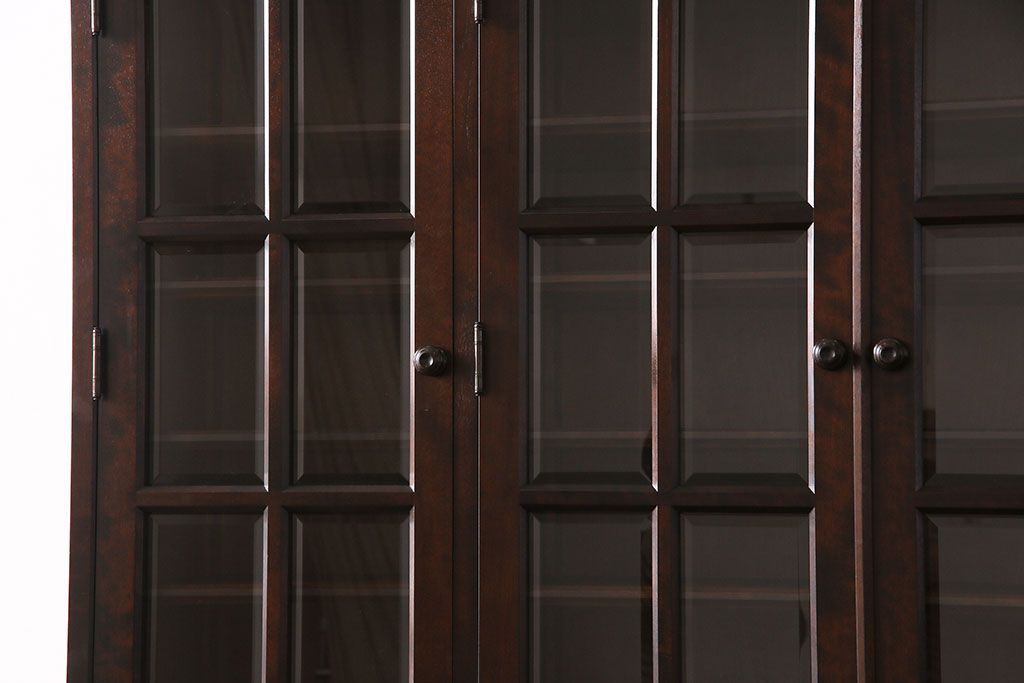 中古　美品　北海道民芸家具　HM165K　収納力抜群のシックな食器棚(カップボード、キャビネット)(定価約57万円)