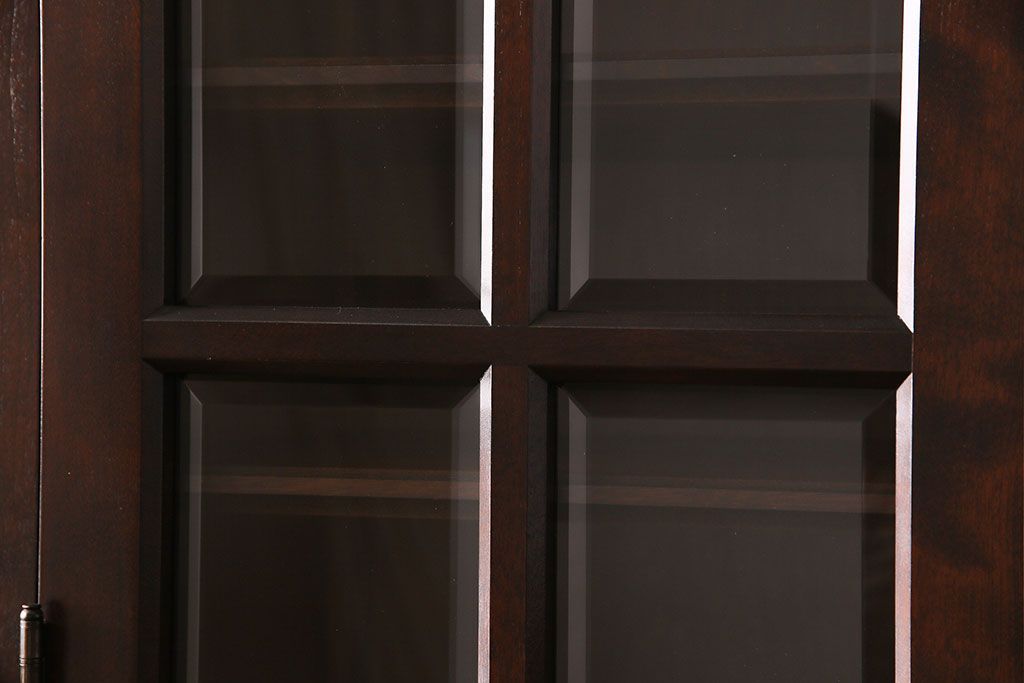 中古　美品　北海道民芸家具　HM165K　収納力抜群のシックな食器棚(カップボード、キャビネット)(定価約57万円)