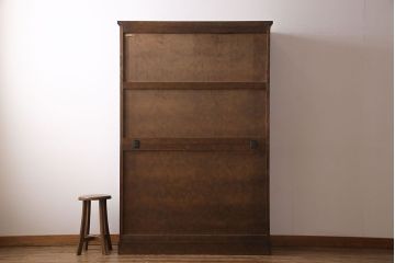 中古　美品　北海道民芸家具　HM165K　収納力抜群のシックな食器棚(カップボード、キャビネット)(定価約57万円)