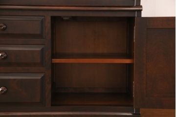 中古　北海道民芸家具　OM118　滑らかな質感が美しいブックケース(食器棚、飾り棚、収納棚)(定価約60万円)(2)