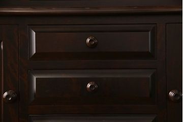 中古　北海道民芸家具　OM118　滑らかな質感が美しいブックケース(食器棚、飾り棚、収納棚)(定価約60万円)(2)