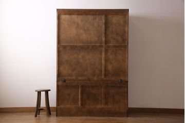 中古　北海道民芸家具　OM118　滑らかな質感が美しいブックケース(食器棚、飾り棚、収納棚)(定価約60万円)(2)