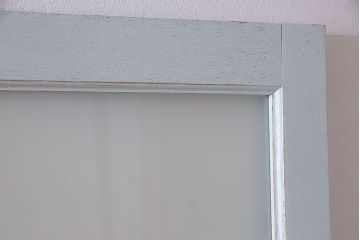 ペイント家具　色ガラス入り!十字の格子がおしゃれなガラス戸(引き戸、建具)(2枚組)