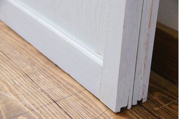 ペイント家具　色ガラス入り!十字の格子がおしゃれなガラス戸(引き戸、建具)(2枚組)