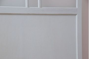 ペイント家具　色ガラス入り!十字の格子がおしゃれなガラス戸(引き戸、建具)(2枚組)