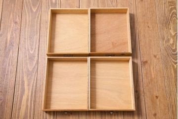 【O様ご成約済み・ご決済用】ビンテージ　ナラ材　ネームプレート付き　素朴な雰囲気漂う小引き出し(小物入れ)