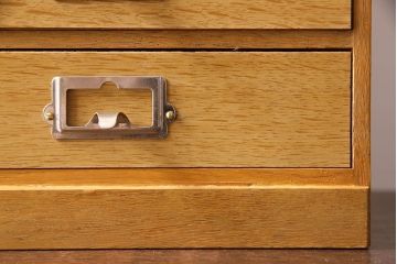 【O様ご成約済み・ご決済用】ビンテージ　ナラ材　ネームプレート付き　素朴な雰囲気漂う小引き出し(小物入れ)