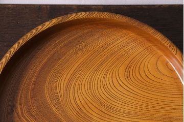 アンティーク雑貨　昭和中期　和の雰囲気漂う丸盆(お盆、トレー)